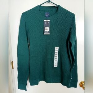 Gap Forest Green Waffle Knit Crewneck Sweater. Size S
